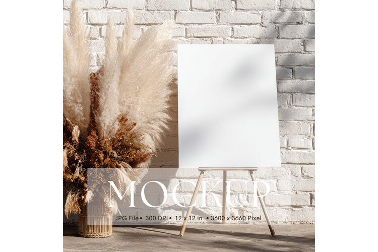 Welcome Sign Mockup Photo Frame Wedding Sign Canvas Mockup example image 1