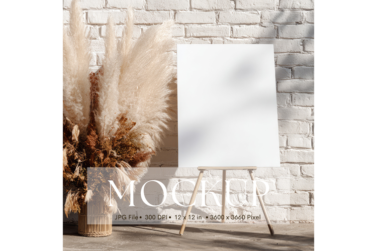 Welcome Sign Mockup Photo Frame Wedding Sign Canvas Mockup