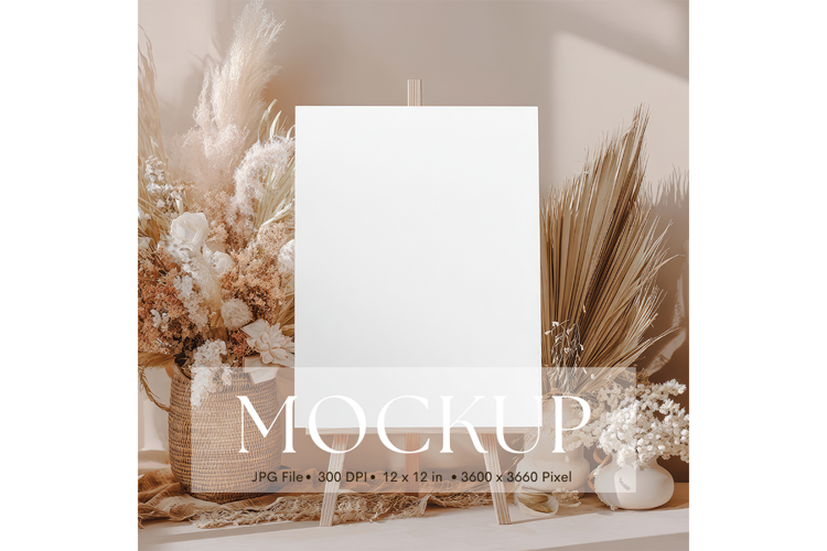 Welcome Sign Mockup Photo Frame Wedding Sign Canvas Mockup