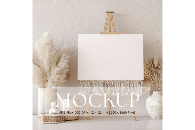 Welcome Sign Mockup Photo Frame Wedding Sign Canvas Mockup example image 1