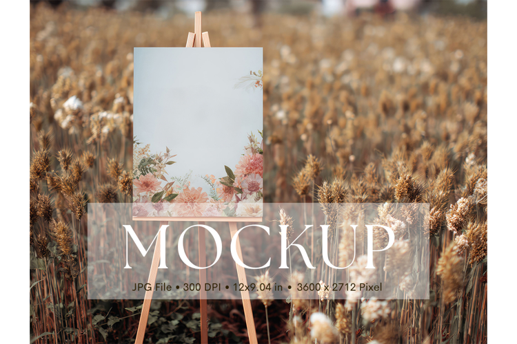 Welcome Sign Mockup Photo Frame Wedding Sign Canvas Mockup