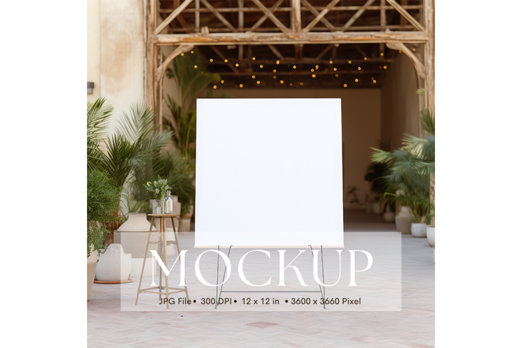 Welcome Sign Mockup Photo Frame Wedding Sign Canvas Mockup