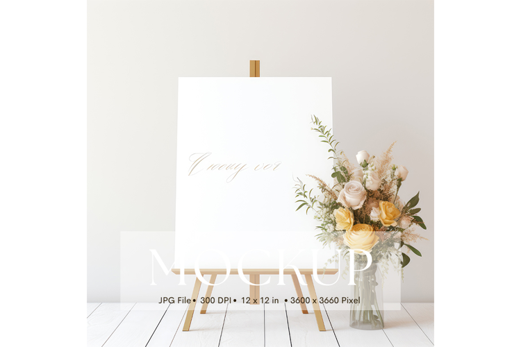 Welcome Sign Mockup Photo Frame Wedding Sign Canvas Mockup