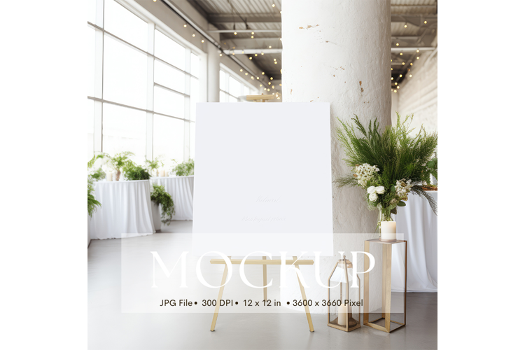 Welcome Sign Mockup Photo Frame Wedding Sign Canvas Mockup