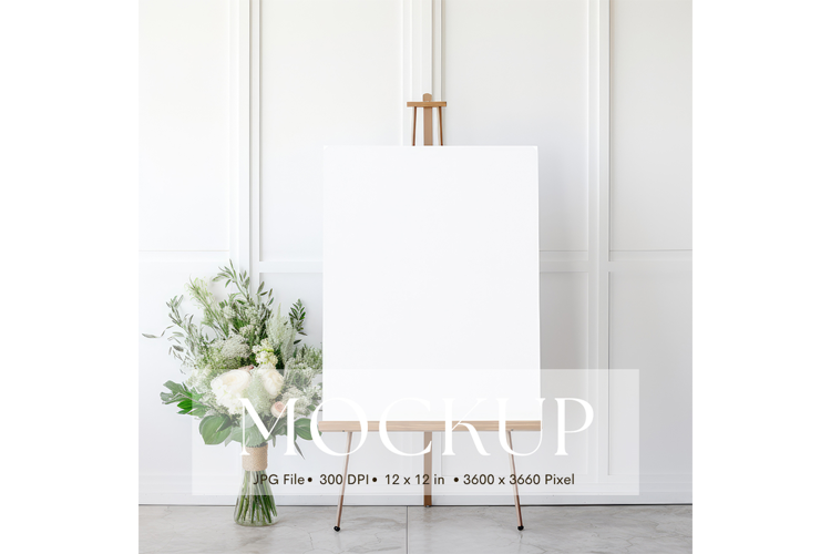 Welcome Sign Mockup Photo Frame Wedding Sign Canvas Mockup