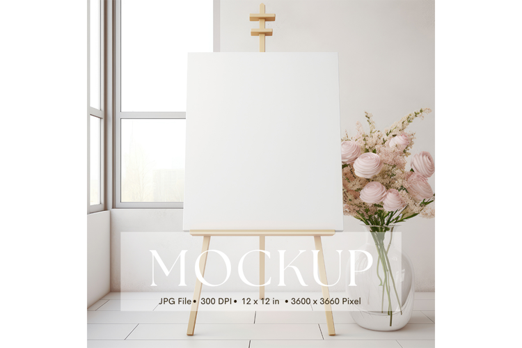 Welcome Sign Mockup Photo Frame Wedding Sign Canvas Mockup