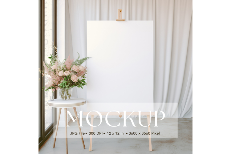 Welcome Sign Mockup Photo Frame Wedding Sign Canvas Mockup