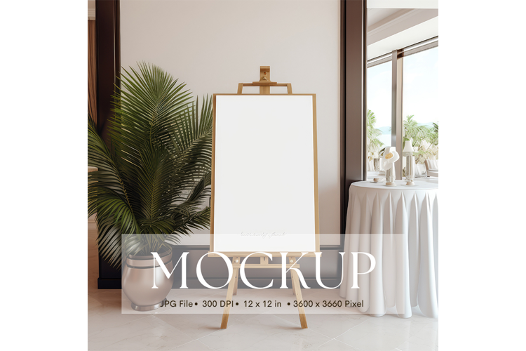 Welcome Sign Mockup Photo Frame Wedding Sign Canvas Mockup