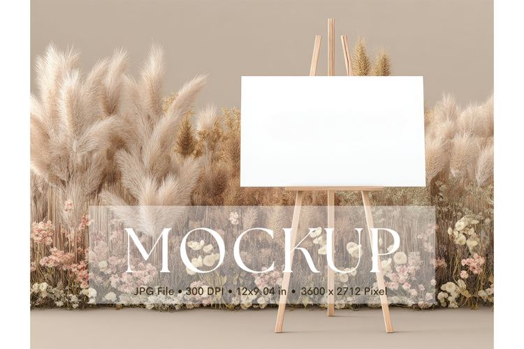 Welcome Sign Mockup Photo Frame Wedding Sign Canvas Mockup