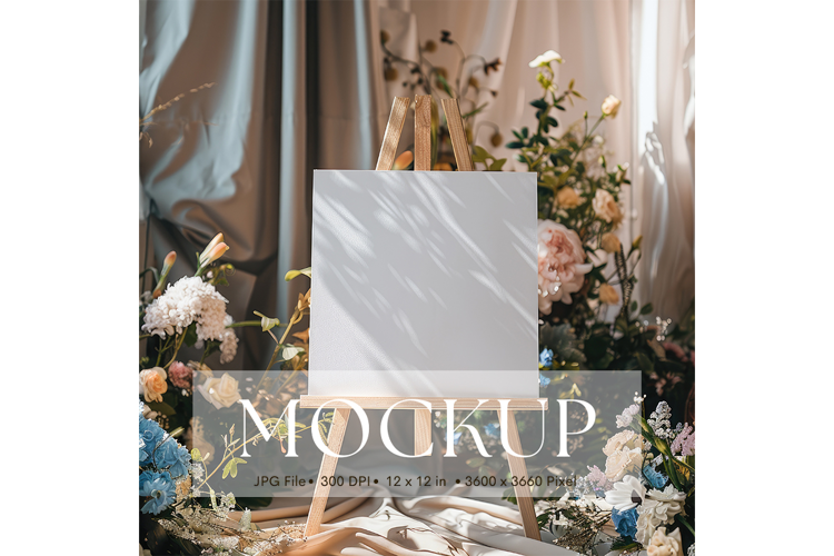 Welcome Sign Mockup Photo Frame Wedding Sign Canvas Mockup