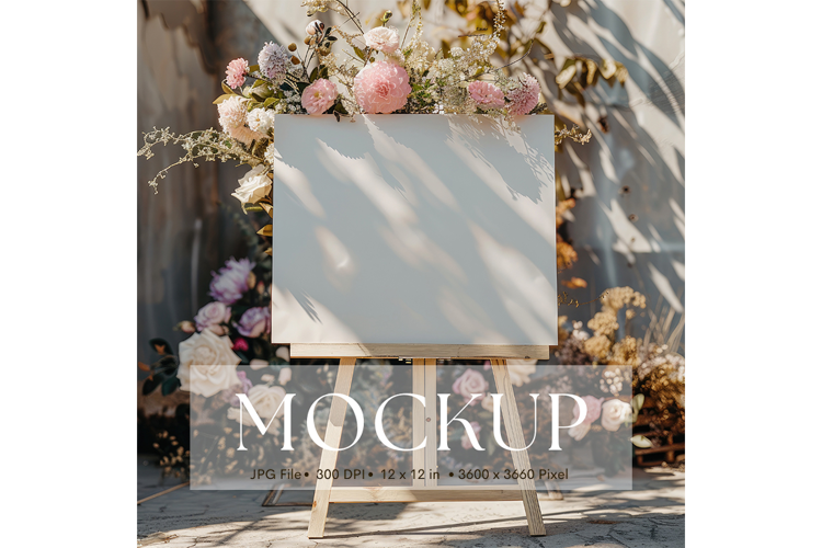 Welcome Sign Mockup Photo Frame Wedding Sign Canvas Mockup