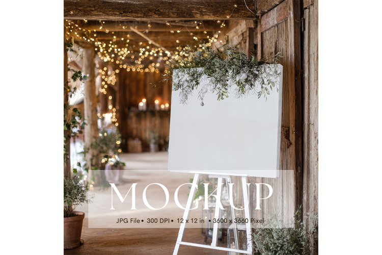 Welcome Sign Mockup Photo Frame Wedding Sign Canvas Mockup24