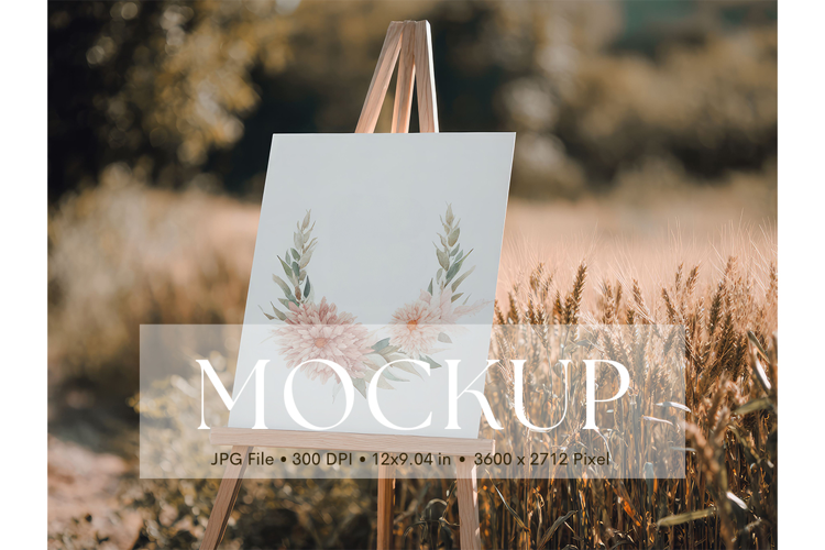 Welcome Sign Mockup Photo Frame Wedding Sign Canvas Mockup