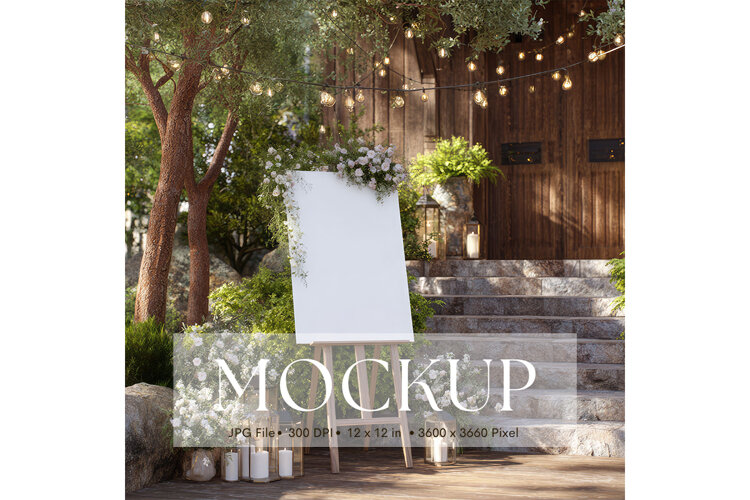 Welcome Sign Mockup Photo Frame Wedding Sign Canvas Mockup25 example image 1