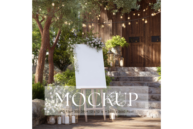 Welcome Sign Mockup Photo Frame Wedding Sign Canvas Mockup25