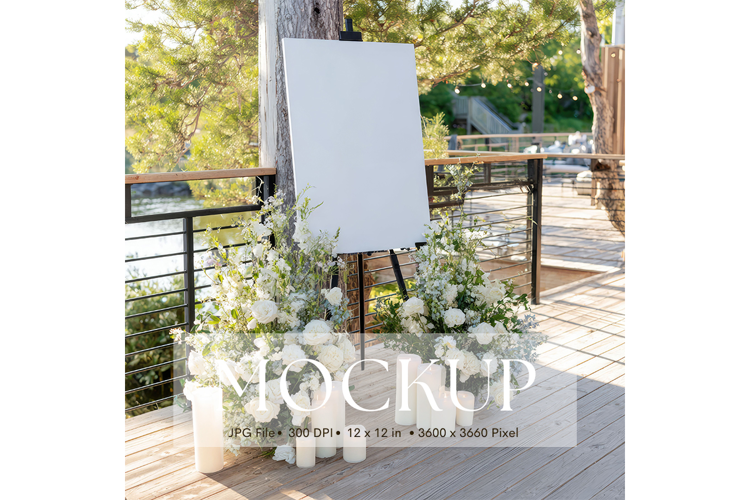 Welcome Sign Mockup Photo Frame Wedding Sign Canvas Mockup26