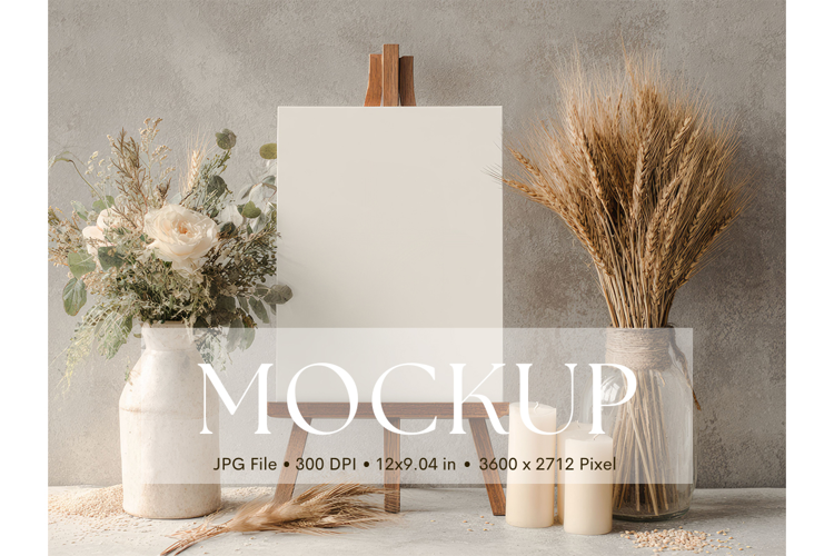 Welcome Sign Mockup Photo Frame Wedding Sign Canvas Mockup