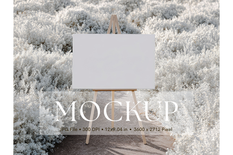 Welcome Sign Mockup Photo Frame Wedding Sign Canvas Mockup