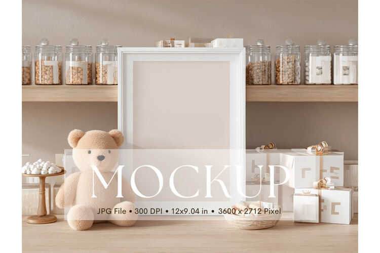 Welcome Sign Mockup Photo Frame Wedding Sign Canvas Mockup example image 1
