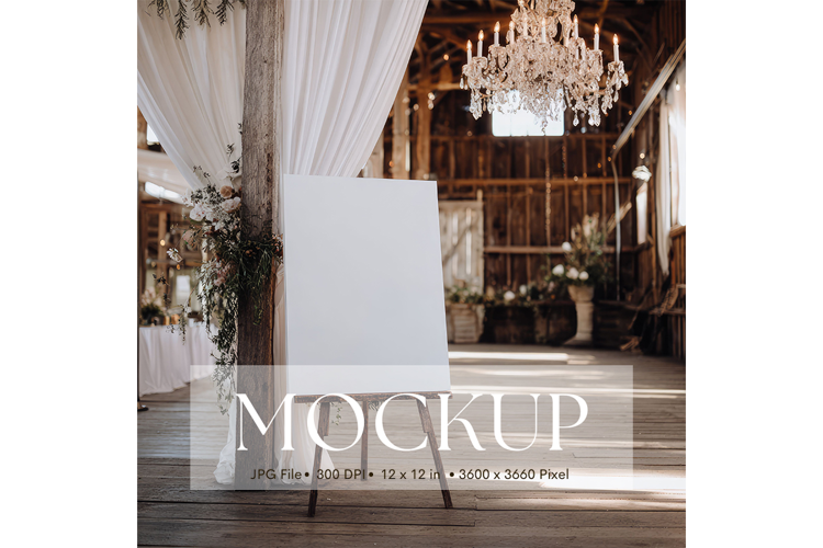 Welcome Sign Mockup Photo Frame Wedding Sign Canvas Mockup3