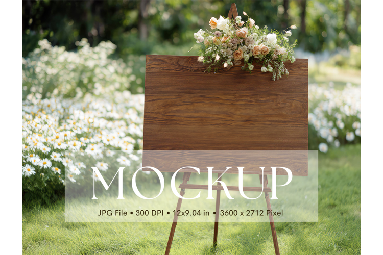 Welcome Sign Mockup Photo Frame Wedding Sign Canvas Mockup