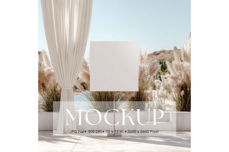 Welcome Sign Mockup Photo Frame Wedding Sign Canvas Mockup34 example image 1