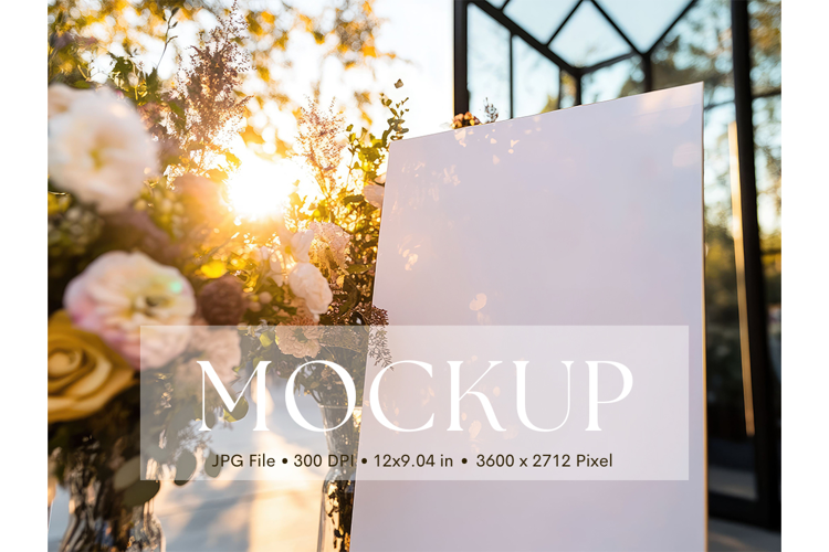 Welcome Sign Mockup Photo Frame Wedding Sign Canvas Mockup