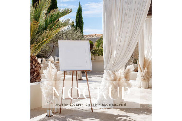 Welcome Sign Mockup Photo Frame Wedding Sign Canvas Mockup35 example image 1