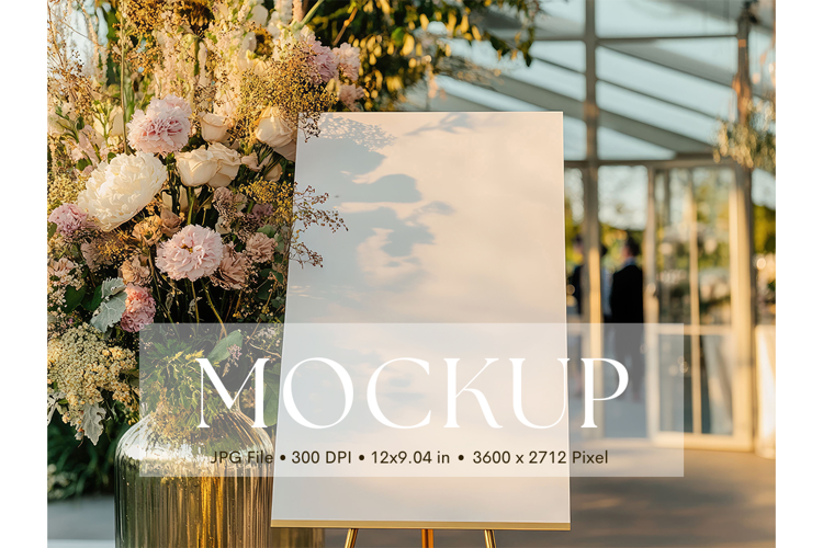 Welcome Sign Mockup Photo Frame Wedding Sign Canvas Mockup