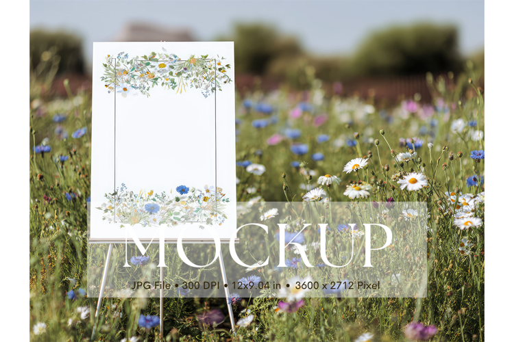 Welcome Sign Mockup Photo Frame Wedding Sign Canvas Mockup