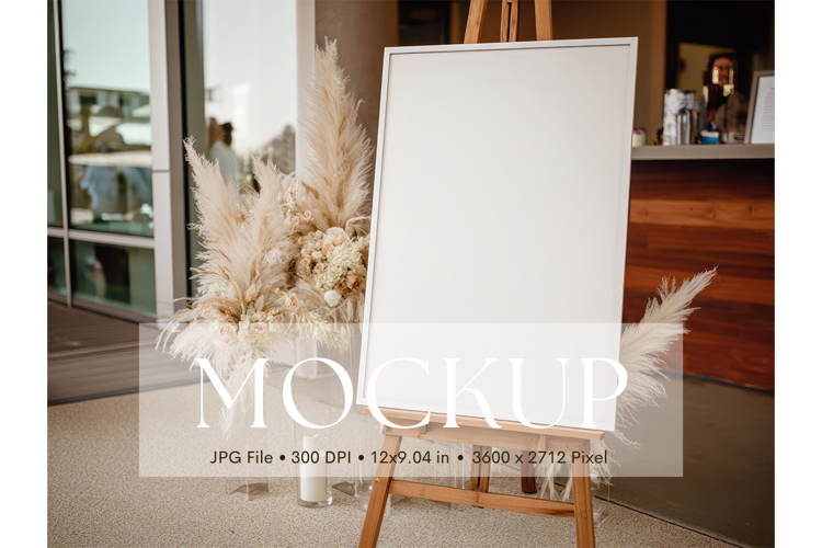 Welcome Sign Mockup Photo Frame Wedding Sign Canvas Mockup