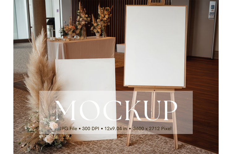 Welcome Sign Mockup Photo Frame Wedding Sign Canvas Mockup