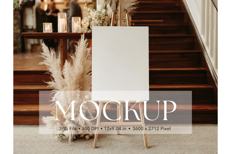 Welcome Sign Mockup Photo Frame Wedding Sign Canvas Mockup