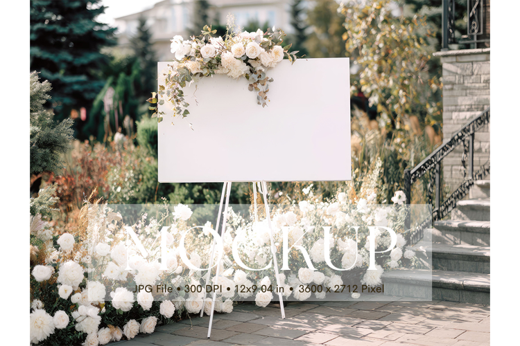 Welcome Sign Mockup Photo Frame Wedding Sign Canvas Mockup