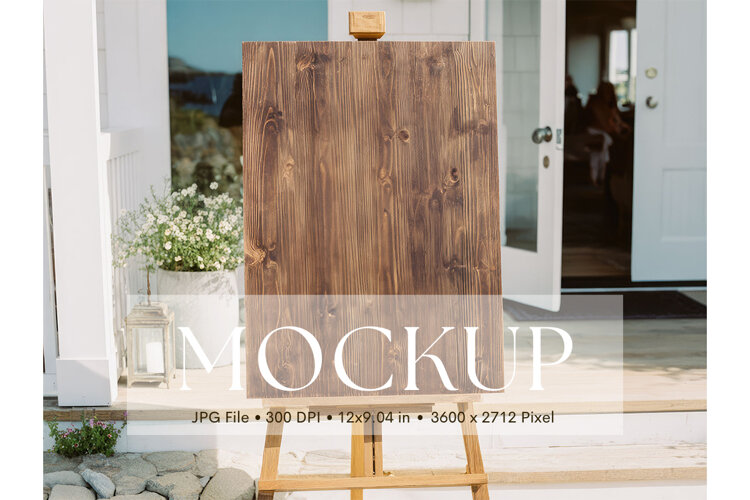 Welcome Sign Mockup Photo Frame Wedding Sign Canvas Mockup example image 1