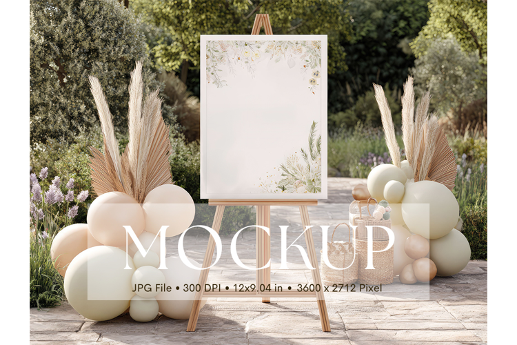 Welcome Sign Mockup Photo Frame Wedding Sign Canvas Mockup