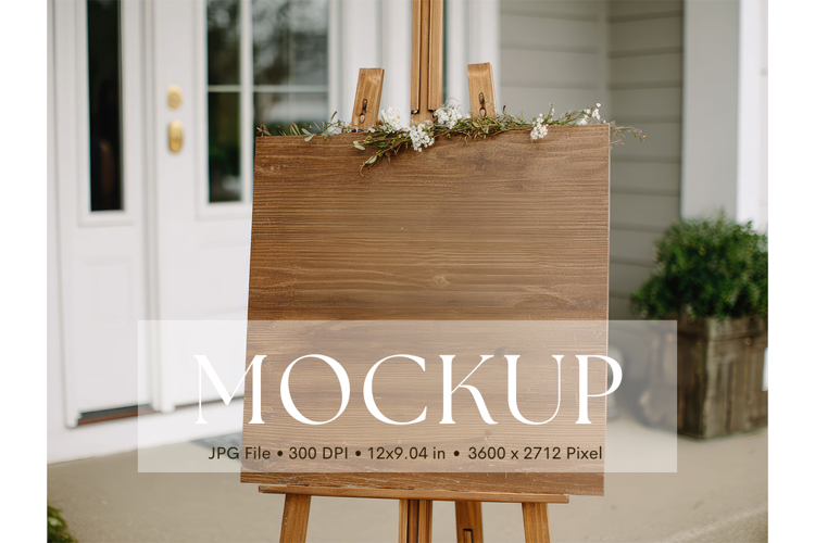 Welcome Sign Mockup Photo Frame Wedding Sign Canvas Mockup