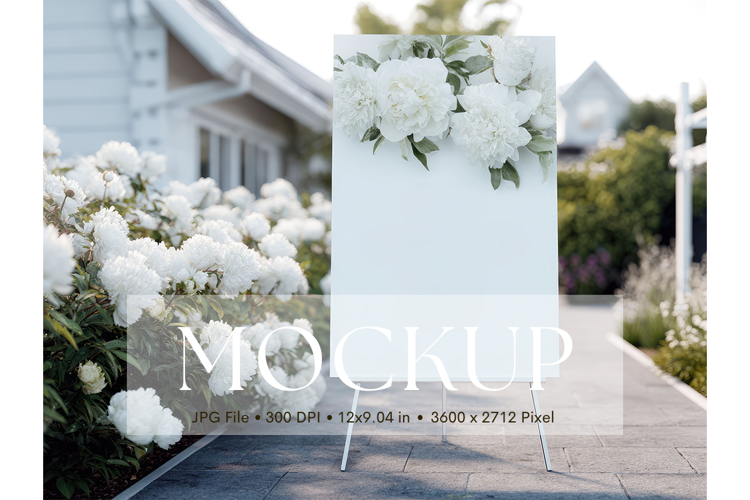 Welcome Sign Mockup Photo Frame Wedding Sign Canvas Mockup