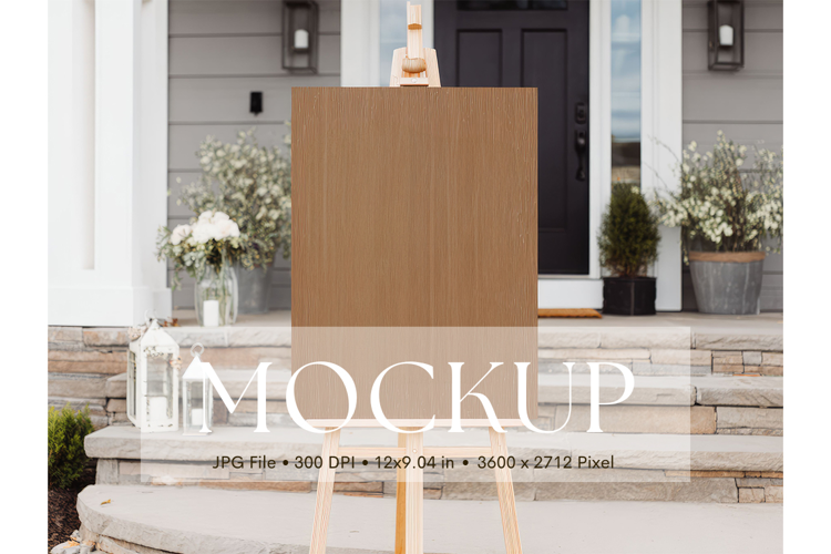 Welcome Sign Mockup Photo Frame Wedding Sign Canvas Mockup