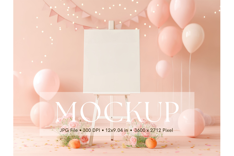 Welcome Sign Mockup Photo Frame Wedding Sign Canvas Mockup
