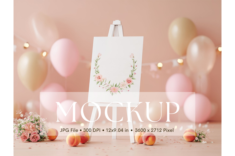 Welcome Sign Mockup Photo Frame Wedding Sign Canvas Mockup