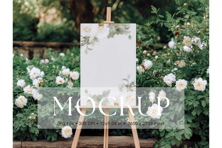 Welcome Sign Mockup Photo Frame Wedding Sign Canvas Mockup