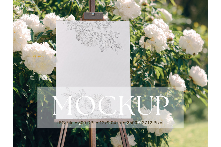 Welcome Sign Mockup Photo Frame Wedding Sign Canvas Mockup