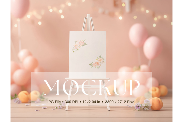 Welcome Sign Mockup Photo Frame Wedding Sign Canvas Mockup