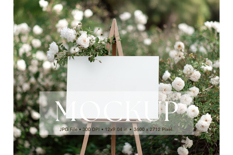 Welcome Sign Mockup Photo Frame Wedding Sign Canvas Mockup