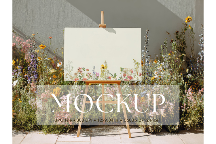 Welcome Sign Mockup Photo Frame Wedding Sign Canvas Mockup