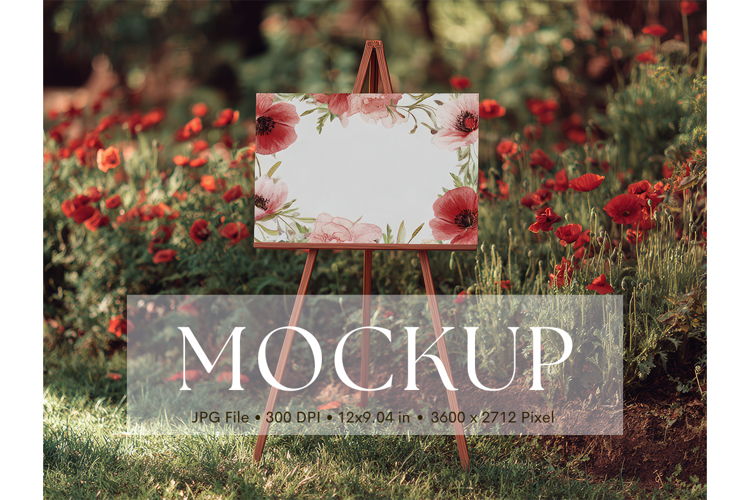 Welcome Sign Mockup Photo Frame Wedding Sign Canvas Mockup