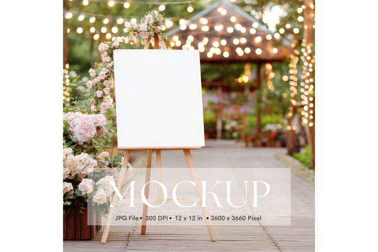 Welcome Sign Mockup Photo Frame Wedding Sign Canvas Mockup5