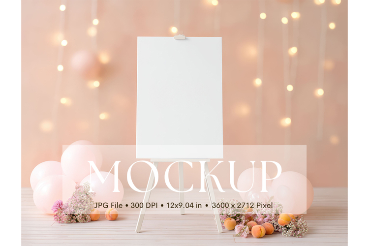 Welcome Sign Mockup Photo Frame Wedding Sign Canvas Mockup