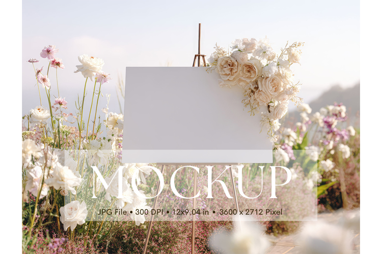 Welcome Sign Mockup Photo Frame Wedding Sign Canvas Mockup